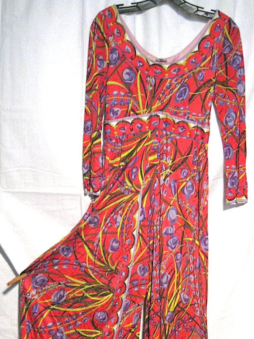 Emilio Pucci Psychedelic Floral Silk Blend 1970s Jumpsuit Wide Leg Saks Fifth Av